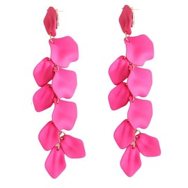 A Pair of Earrings Flowers Hanging Earrings Flowers Flower Earrings Carnival, Elegant Rose Red Earrings for Women, Perfect for Carnival, Party, Wedding and Gift, Synthetic, No