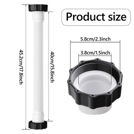 16" Pool Pump Replacement Hose,1.5" Diameter Pool Sand Filter Pump Hose Compatible with Intex Pool Sand Filter Pumps & Saltwater Systems,Pool Pump Replacement Hose for Above Ground Pools