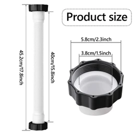 16" Pool Pump Replacement Hose,1.5" Diameter Pool Sand Filter Pump Hose Compatible with Intex Pool Sand Filter Pumps & Saltwater Systems,Pool Pump Replacement Hose for Above Ground Pools