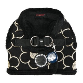 Puppia Chest Harness for Small and Medium Dogs - Florent Harness B - Adjustable and Comfortable Black S