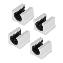 SBR20UU Linear Bearing Sliding Block 20 mm Aluminium Linear Bearings Open Linear Ball Bearings CNC Sliding Bushing Block Linear Guide Rail Pack of 4
