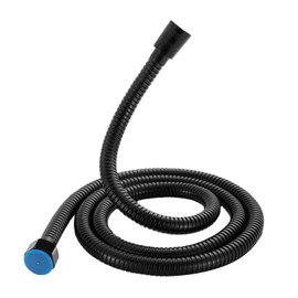 Shower Hose 2 m, Black Stainless Steel Shower Hose, Standard 1/2 Inch Connection Fits All Shower Heads, Shower Hose Black, Stainless Steel Shower Hose for Bathroom Fittings Replacement