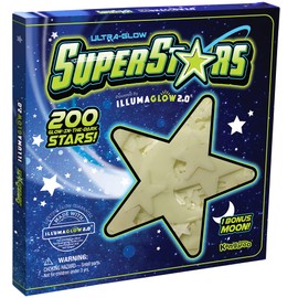 Glow in The Dark Stars; 200 Count w/Bonus Moon, Includes Installation Putty for All of Your Glow in The Dark Stars for Ceiling, Stocking Stuffers for Kids, Baby Nursery