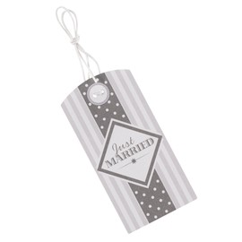 Neviti Vintage Style Wedding Luggage/Favour Tags - White/Silver - Pack of 10