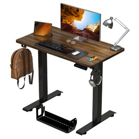 Kingant Standing Desk Height Adjustable Small Electric Stand Up Desks [35 x 20 Inch] - Ergonomic Sit Stand Desk Rising Desks for Home Office Computer Desk Stand Desk Workstation with Cable Management
