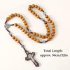 Hifot Wooden Rosary Necklace for Men Women Catholic Cross Necklace