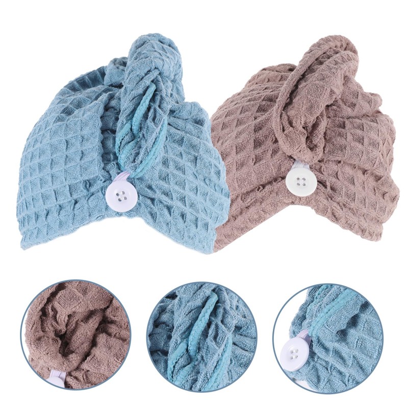 OATIPHO 2Pcs Microfiber Hair Towel Wrap Set Ultra-Absorbent Quick Drying