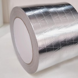 Fiberglass Reinforced Foil Duct Tape, 3.18 inch Glass Fiber Cloth Aluminum Foil Tape Duct Tape Withstand 80°C to 100°C, Fireproof Heat Resistant Tape for HVAC, Metal Repair Sealing and Insulation