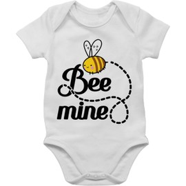 Shirtracer - Baby Bodysuit Boy Girl - Valentine's Day Partner - Bee Mine with Bee, 3 mottled grey