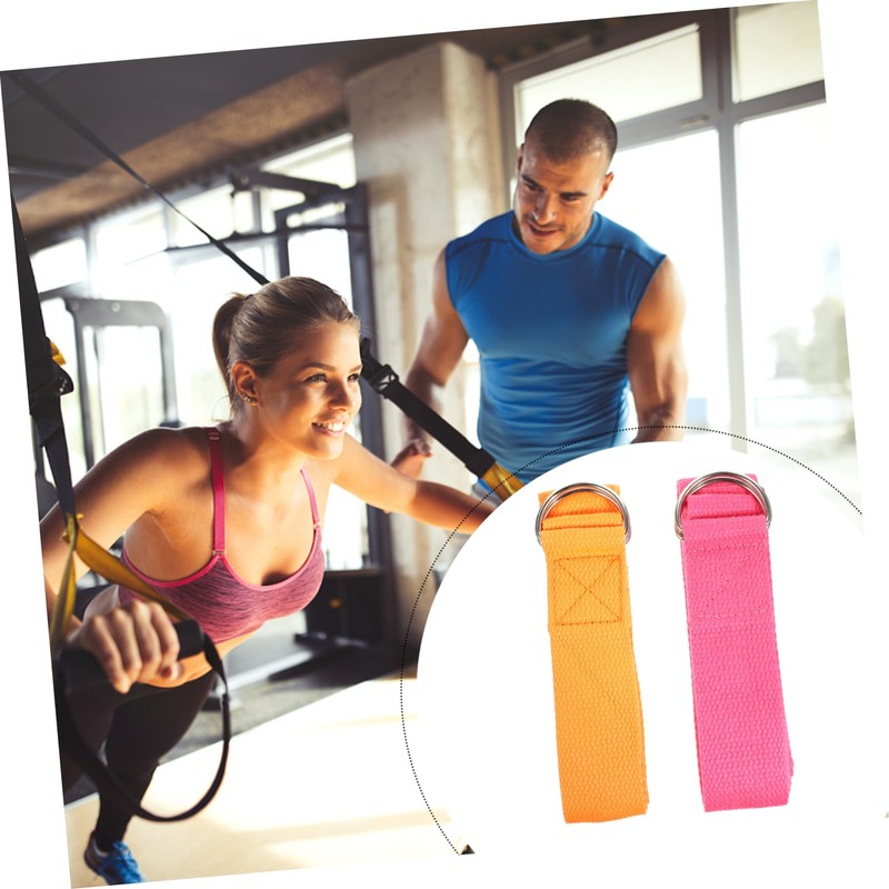 KOMBIUDA 2pcs Yoga Stretch Strap 1.8m Nonelastic Pilates Band for