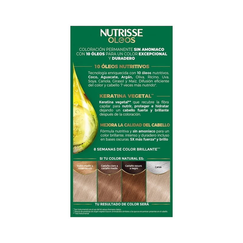 Tinte para cabello Nutrisse Oleos sin amoniaco 9.1 rubio cenizo