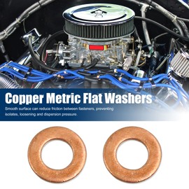 sourcing map 50 Pieces 6 mm Inner Diameter Copper Washers Flat Sealing Rings for Car