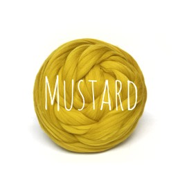 Merino Wool - Mustard - for arm Knitting Merino Blanket Weaving Felting Jumbo Yarn Giant Wool Soft 50g (0.11lb)