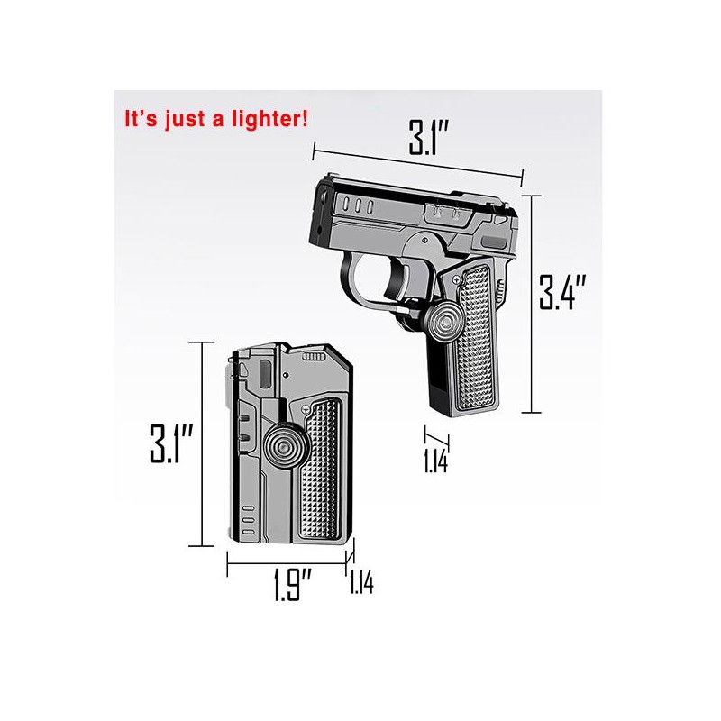 Windproof Torch Lighter Refillable Foldable Rotatable Lighter For Daily Use