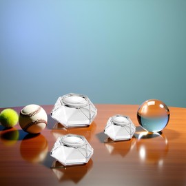 Sluswallow 3Pcs Transparent Acrylic Ball Display Stand Hexagon Spheres Holders Crystal Ball Base Holder for Baseball Tennis Ball Crystal Ball,Display Stands,Display Pedestals, Pedestals