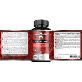 5-MTHF Tabs - 400 µg L-Methylfolate Per Serving - 60 Tablets - 4 Month Supply - Supports Psychological Functions & Reduces Fatigue - Dietary Supplement by Apollo's Hegemony