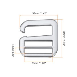 QUARKZMAN Pack of 10 26 mm/1.02 Inch Metal G-Hook Strap Fasteners Adjustable Flat Tri-Glide Sliders for Backpack Strap Webbing Silver, silver