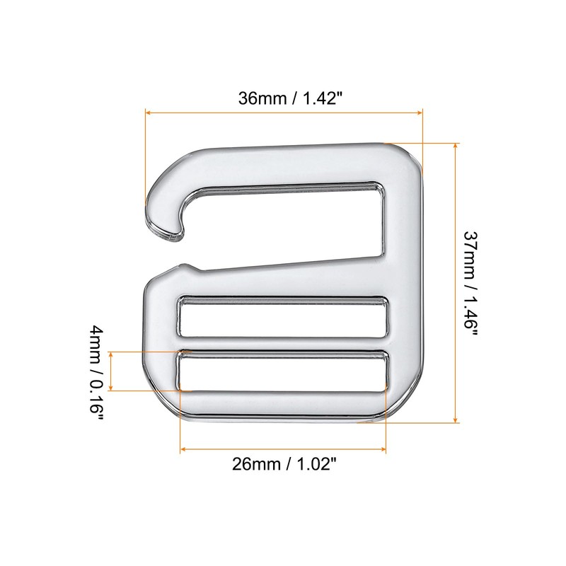 QUARKZMAN Pack of 10 26 mm/1.02 Inch Metal G-Hook Strap