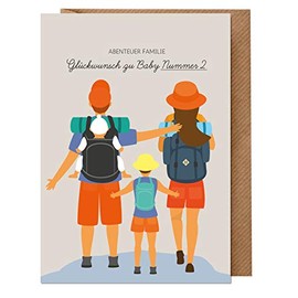 dabelino Birth Card - Greeting Card for 2nd Child (Baby, Big Brother) | Recycled Paper, Greeting Card with Envelope
