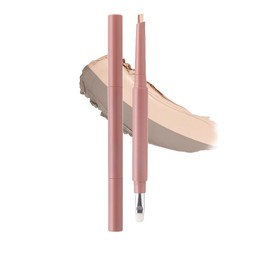 Double Core Eyeliner 2-Color Tear Bag Pencil Shadow Highlighter Tear Bag Liner 2-Color Waterproof Pencil Eyeliner Highlight Shading 2in1 Dimensionality Makeup Stick #01 Natural Beige