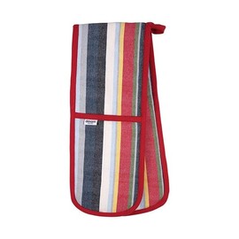 Dexam Recycled Cotton Striped Double Oven Gloves - Red