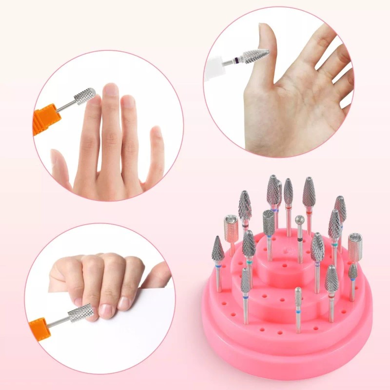 Nail Art Base Organizador Para Puntas Drill Pulidor Uñas 48