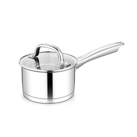 TeamFar 1 qt Saucepan, Stainless Steel Small Sauce Pan & Lid with Tri-ply Bottom for Cooking/Boiling/Stewing, For Induction/Gas/Electric, Non-Toxic & Heavy Duty, Straight Side & Dishwasher Safe