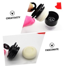 Baluue 4 Pcs Powder Box Loose Powder Cosmetic Container Refillable Powder Brush Makeup Cosmetic Jars Dispenser with Brush Empty Powder Container Refillable Loose Powder Container Black As