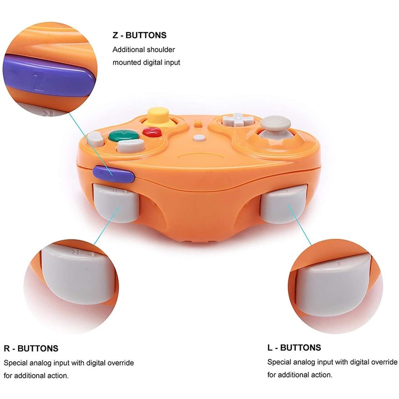 VTone Wireless Game Cube Controller, 2 Pieces 2.4G Wireless Classic
