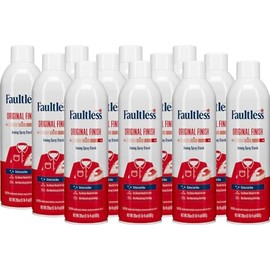 Laundry Starch Spray, Faultless Original Hold Ironing Enhancer Spray Starch for a Smooth Iron Glide on Clothes & Fabric (20oz 12 Pack) Even Spray, Easy Iron Glide, No Reside