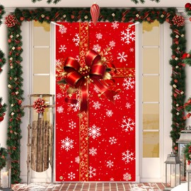 Christmas Door Cover Snowman Decoration Xmas Large Photography Background Banner Porch Sign for Winter Indoor Outside Front Door Banner Farmhouse Party Supplies 6 x 3 Feet