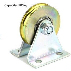 feedal 38mm L Groove Wheel Heavy Duty Steel Roller Barn Door Bearing Sliding Gate Roller Casters with Bracket Working Capacity 100kg (L Groove)