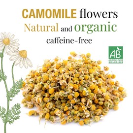 ORIGEENS ORGANIC CHAMOMILE TEA Sourced in Europe, 100g | Camomile Tea Whole Flower, Digestion & Sleep Easy Tea | Camomile Flowers - Organic Wild Chamomile Flowers