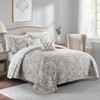 BYTIDE 5 Piece Reversible Microfiber Floral Printed Quilt Set with