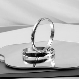 Milakoo Damen Armreif Edelstahl Armband Maschette Armband für Damen 6mm Glatt Poliert Oval Armbänder Silber