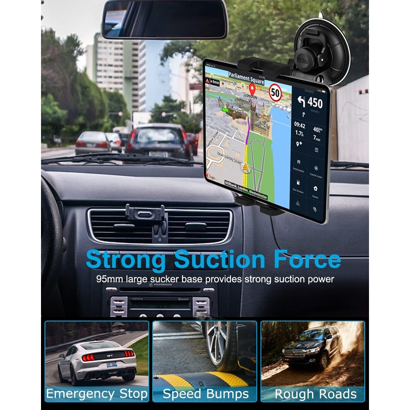 phichy Windscreen Car Tablet Holder Window Dashboard Tablet Holder