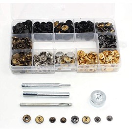 120 Set Snap Fasteners, BetterJonny 12.5mm 6 Colors Leather Snaps Button Kit Metal Button Press Studs with Fixing Tools for Clothing Leather Bracelet Jeans Wearing Jacket Bags Belts