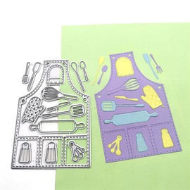 Mvchifay Cutting Dies Metal Stencils Scrapbooking Tool DIY Craft Carbon Steel Embossing Template for Paper Card Making (Kitchenware-12.3x8.2cm)