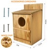BKISVWCSop Owl House,Wooden Owl Box,Owl Houses for Outdoors, Suitable for