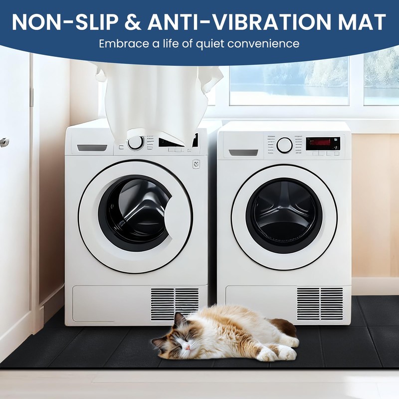 Under Washing Machine Mat , 7mm Thick Rubber Washer Dryer