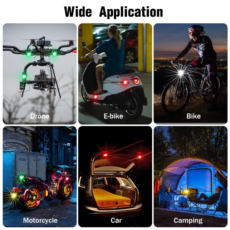4PCS Wireless LED Strobe Lights with Remote Control, 8 Colors