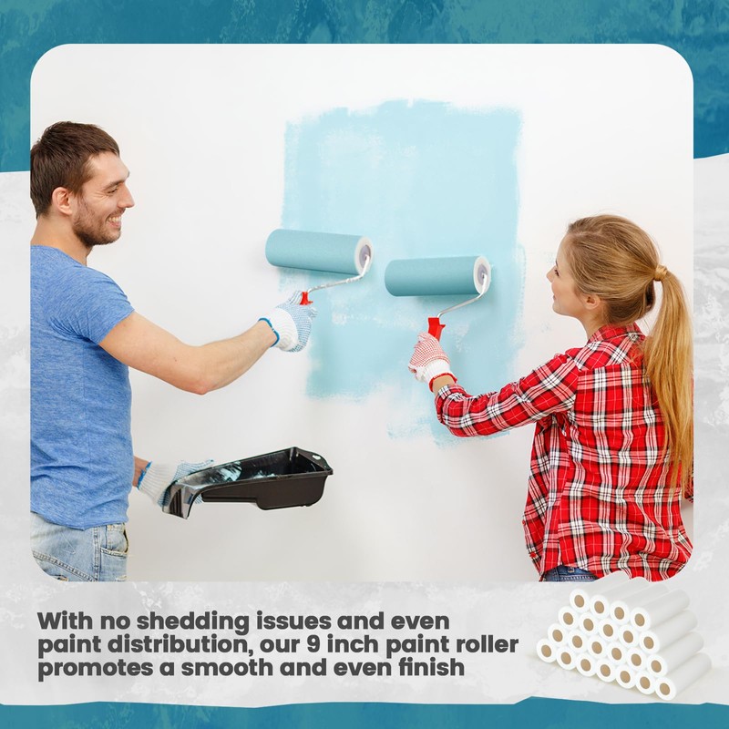 Nuenen 18 Pcs 9 Inch Foam Paint Roller, High Density