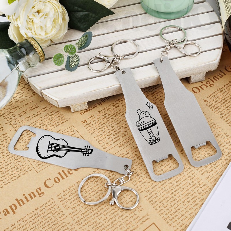 Framendino, 8 Pack Stainless Steel Bottle Opener Keychain for Beer