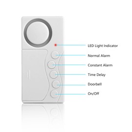 2Pcs Freezer Door Alarm, Safety Window Alarm, 3/15/30/60 Seconds Adjustable Delay Wireless Fridge Alarm, 4-In-1 Door Sensor Chime Door Open Alarm Loud 108dB