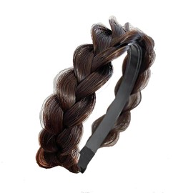 XXFBJNMD Non-slip headbands 3 strands Synthetic Hair Plaited Headbands Braid With Teeth Hair Band Accessories Messy Vintage Braid Headbands for Wedding Party Dating Dinner Ladies and Girls