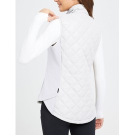 baleaf Women's Puffer Vest Lightweight Winter Warm Quilted Vests Water Resistant Zip Pockets Star White M