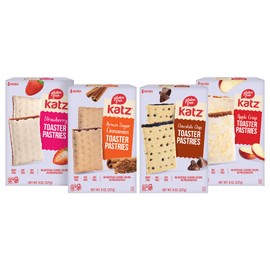 Katz Gluten Free Snacks Toaster Pastries Variety Pack Apple Crisp, Cinnamon, Chocolate Chip & Strawberry. Gluten Free. Dairy Free, Nut Free, Peanut Free, Soy Free. 8 OZ. (Pack Of 4)