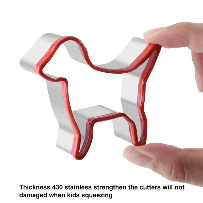 Dog Cookie Cutters Set, 3 Pieces Dog Bone Biscuit Cutters,