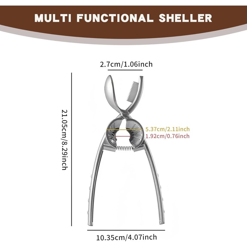 2 in 1 Alloy Nut Cracker,Aluminum Nutcracker Chestnut Cutter Tool,2-in-1