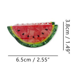 2.55" Watermelon Hair Claw Clip - Cute Fruit Cellulose Acetate Hair Accessory for Women & Girls Non-Slip Small Hair Clip for Daily Use